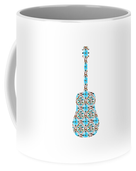 Guitar Silhouette Coffee Mug featuring the painting Flamenco Guitar - 08 by AM FineArtPrints