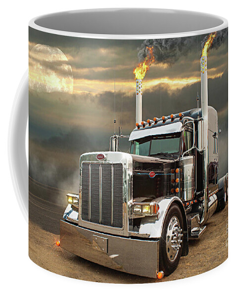 Big Rigs Coffee Mug featuring the photograph Flaming Pipes by Randy Harris