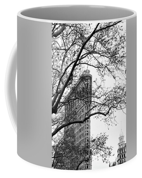 Flat Iron Coffee Mug featuring the photograph Flat Iron Through the Trees by Cate Franklyn