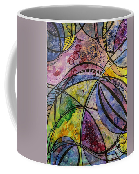 Insiped After Seeing Images From The Albuquerque Balloon Festival. Coffee Mug featuring the painting Flight of Fancy by Lynellen Nielsen