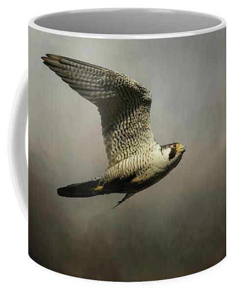 Peregrine Falcon Coffee Mug featuring the photograph Flight Of The Falcon by Jai Johnson