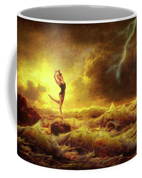 Dancer Coffee Mug featuring the digital art Flirting With Disaster by Mark Allen