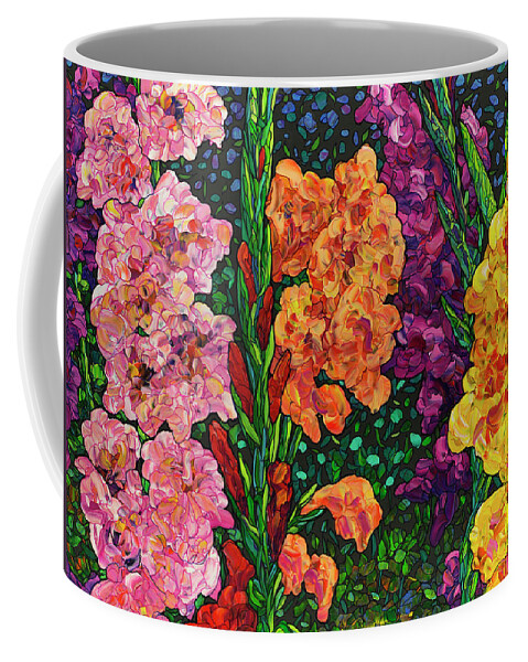 Flowers Coffee Mug featuring the painting Floral Interpretation - Gladiolus by James W Johnson