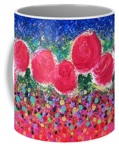 Roses Coffee Mug featuring the painting Floral Kaleidoscope by Corinne Carroll