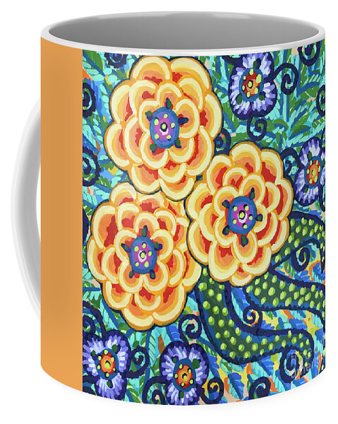 Floral Coffee Mug featuring the painting Floral Whimsy 9 by Amy E Fraser