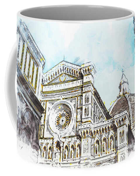 Florence Coffee Mug featuring the painting Florence - 46 by AM FineArtPrints