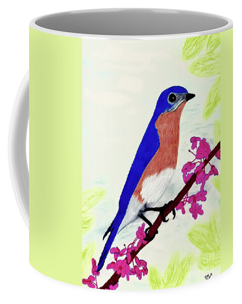 Bluebird Coffee Mug featuring the drawing Florida - Eastern - Blue Bird by D Hackett