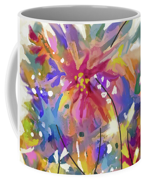 Gorgeous Flowers Coffee Mug featuring the digital art FLower Bouquet 2 by Jean Batzell Fitzgerald