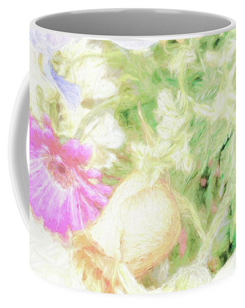 Abstract Prints Coffee Mug featuring the digital art Flower Bouquet - Renoir Effect by Dyle Warren