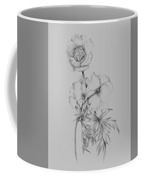 Flower Coffee Mug featuring the mixed media Flower Illustration II by Naxart Studio