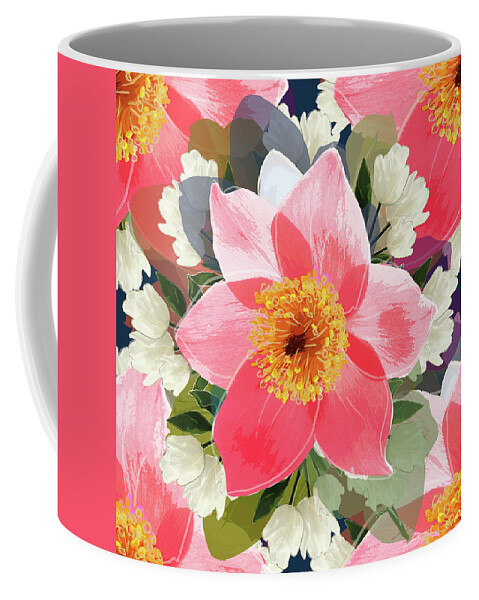 Glory Coffee Mug featuring the mixed media Flower Mad by Big Fat Arts
