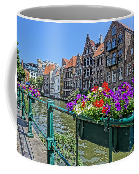 Ghent Coffee Mug featuring the photograph Flowers soaking in the sun by Patricia Caron