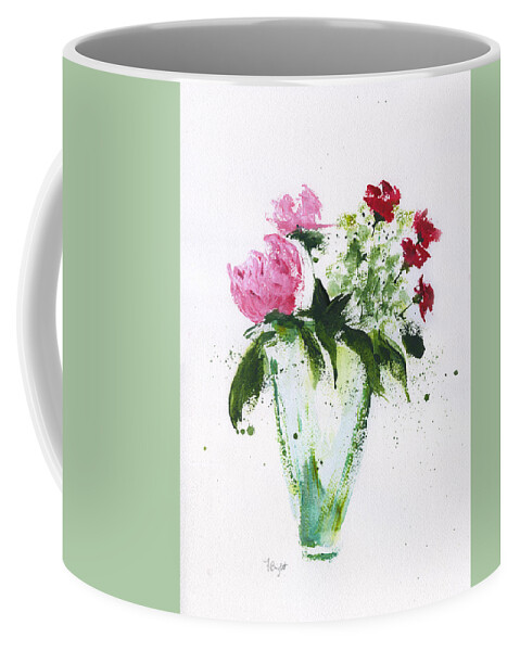 Flowers Coffee Mug featuring the painting Flowers From Lisa by Frank Bright