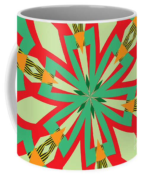 Green Coffee Mug featuring the mixed media Flowers Number 29 by Alex Caminker