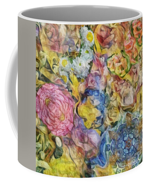 Abstract Art Coffee Mug featuring the digital art Flowery Beauty by Kathie Chicoine