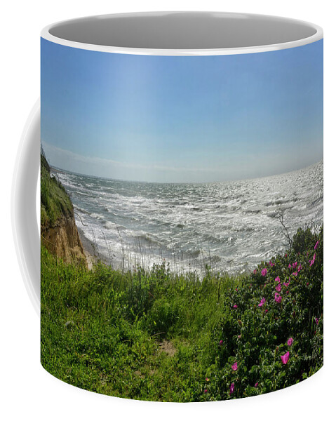 Sea Coffee Mug featuring the photograph flowery stormy Baltic shore by Joachim G Pinkawa