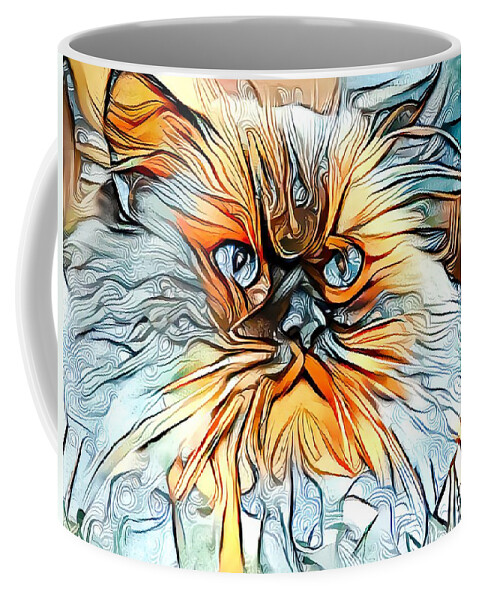 Himalayan Coffee Mug featuring the digital art Fluffy Orange Himalayan Cat by Don Northup