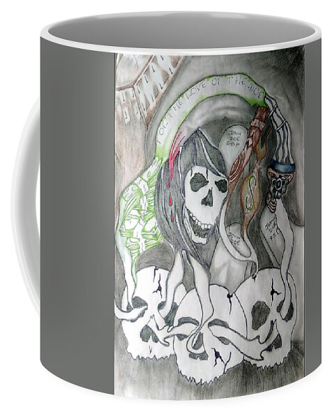 Black Art Coffee Mug featuring the drawing Foe The Love Of The Doe by Anthony Scott