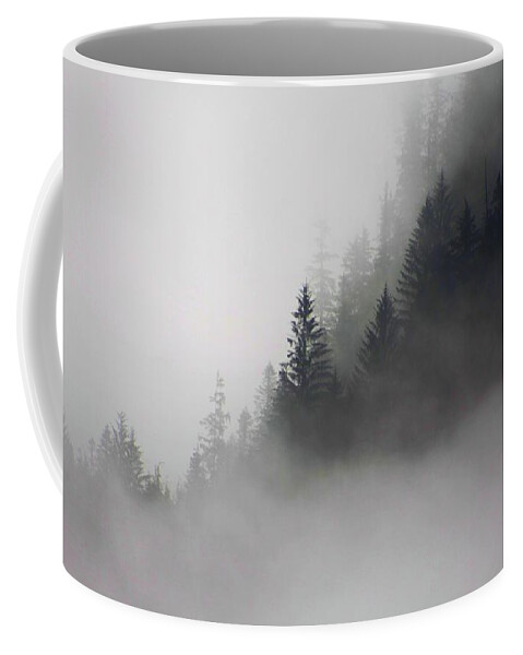 Fog Coffee Mug featuring the photograph Fog becoming forest by Fred Bailey