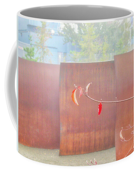 Sculpture Park Coffee Mug featuring the photograph Foggy day at the sculpture park by Segura Shaw Photography