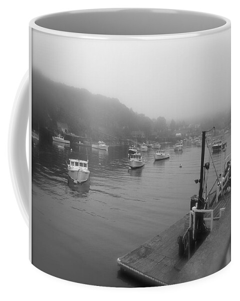 Photo Stream Coffee Mug featuring the photograph Foggy Day Dock by Debra Grace Addison