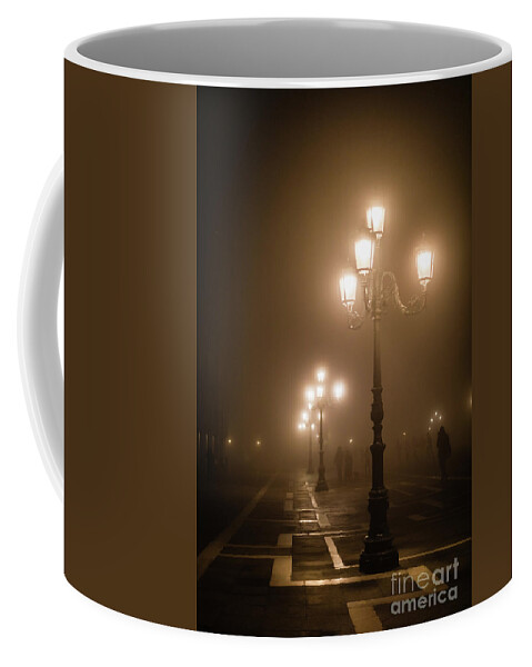 Piazza San Marco Coffee Mug featuring the photograph Foggy Piazza San Marco, Venice by Lyl Dil Creations