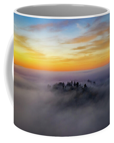Foggy Coffee Mug featuring the photograph Foggy Trees by Clinton Ward