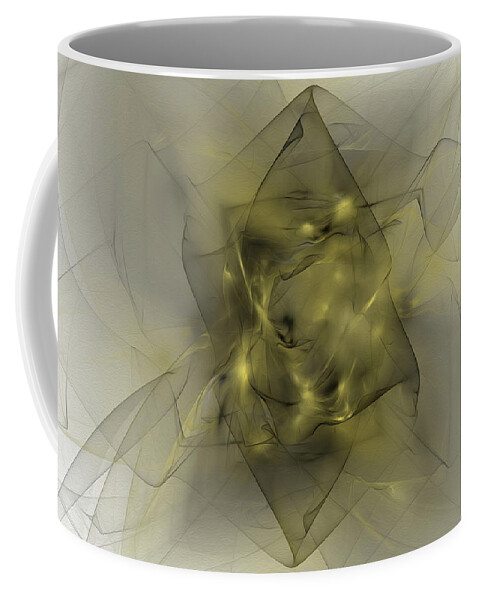 Abstract Coffee Mug featuring the digital art Folds In Black and Gold by Brandi Untz