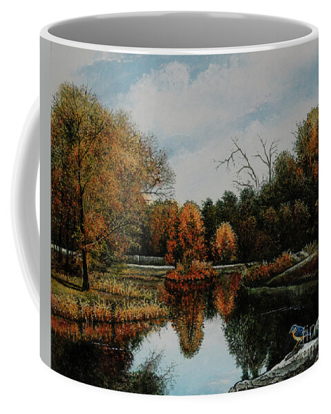 St. Louis Coffee Mug featuring the painting Forest Park Waterways 1 by Michael Frank