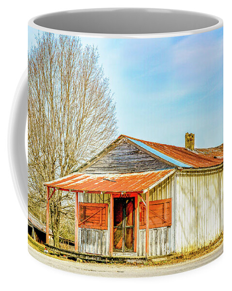 Abandoned General Store Coffee Mug featuring the photograph Forgotten, But Not Gone by Marcy Wielfaert