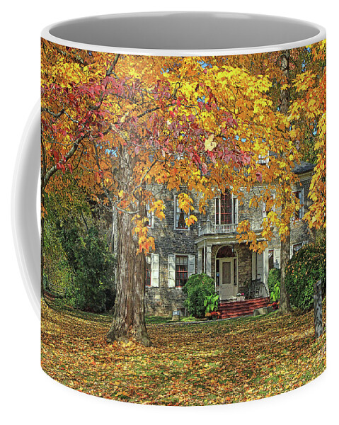 Leaves Coffee Mug featuring the photograph Fort Hunter Autumn by Geoff Crego