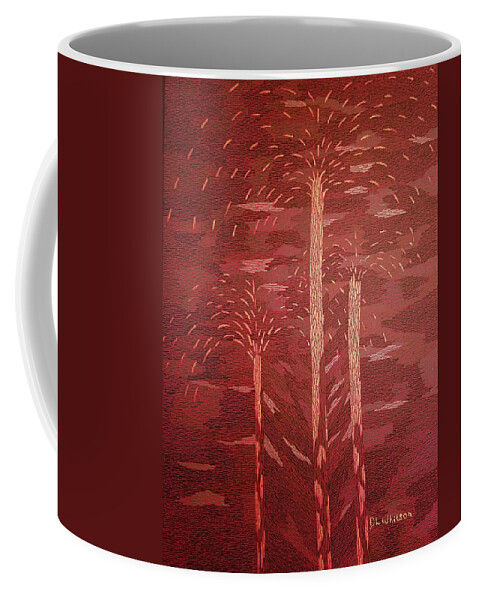 Fountain Coffee Mug featuring the painting Fountains of Gold by Darren Whitson