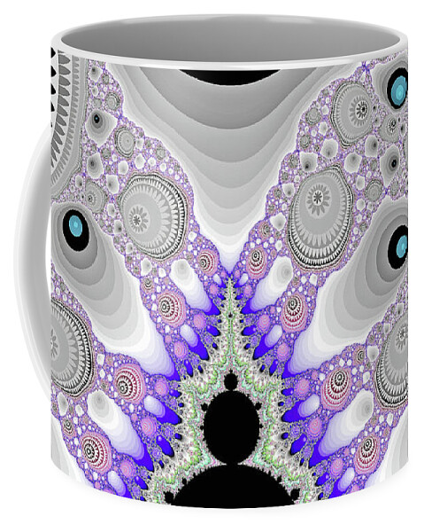 Abstract Coffee Mug featuring the digital art Fractal Canyon Purple Abstract Art by Don Northup
