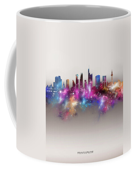 Frankfurt Coffee Mug featuring the digital art Frankfurt Skyline Galaxy by Bekim M