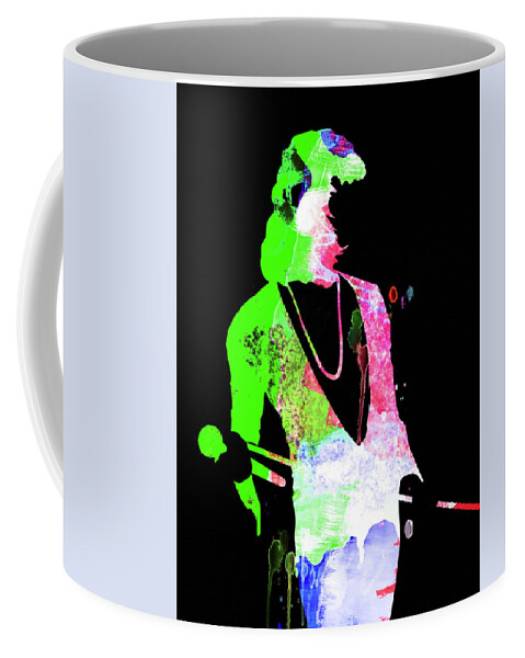 Freddie Mercury Coffee Mug featuring the mixed media Freddie Watercolor II by Naxart Studio