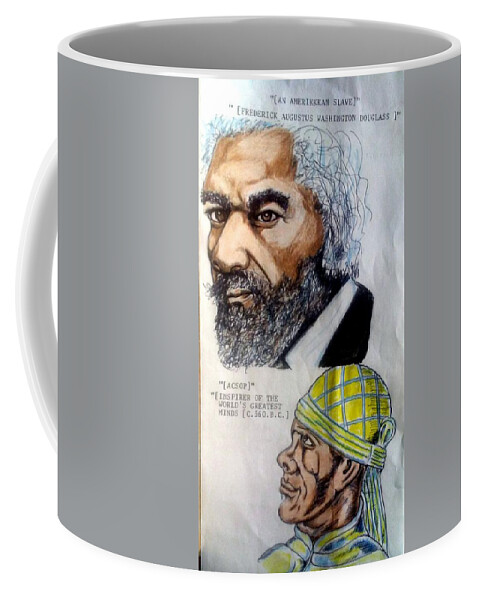 Blak Art Coffee Mug featuring the drawing Frederick August Washington Douglas and ACSOP by Joedee
