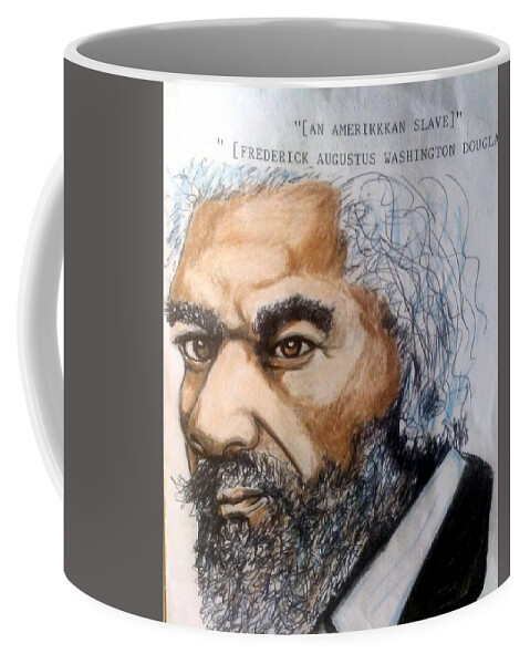 Blak Art Coffee Mug featuring the drawing Frederick Douglass by Joedee