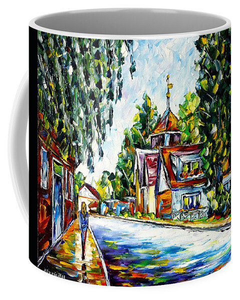 Brandenburg Coffee Mug featuring the painting Fredersdorf by Mirek Kuzniar