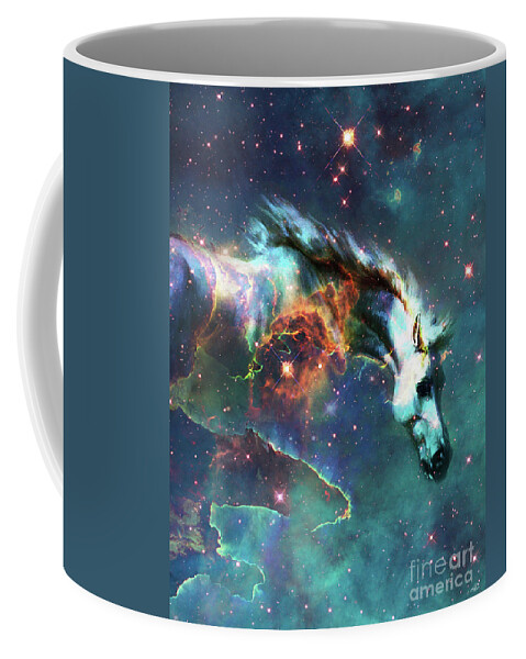 Space Coffee Mug featuring the digital art Free of the Carousel II by Kenneth Rougeau