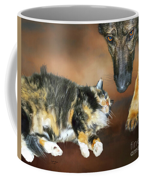 Pets Coffee Mug featuring the mixed media Friends by DB Hayes