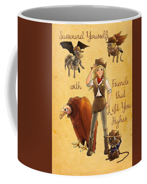 Wurtherington Diary Coffee Mug featuring the painting Friends That Lift by Reynold Jay