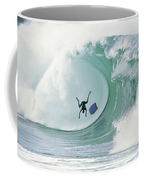 Surfer Coffee Mug featuring the photograph Frog Man Wipeout by Sean Davey