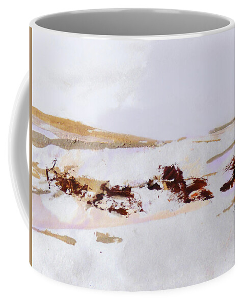 Abstract Coffee Mug featuring the painting Frozen Landscape 300 by Sharon Williams Eng