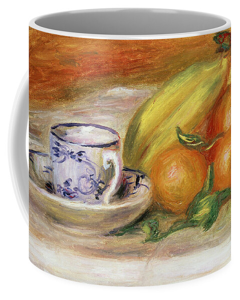 Impressionist Coffee Mug featuring the painting Fruit with Cup and Saucer, circa 1913 by Pierre Auguste Renoir