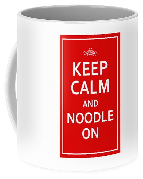 Richard Reeve Coffee Mug featuring the digital art FSM - Keep Calm and Noodle On by Richard Reeve