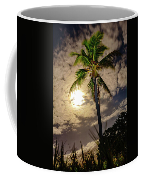 Hawaii Coffee Mug featuring the photograph Full Moon Palm by John Bauer