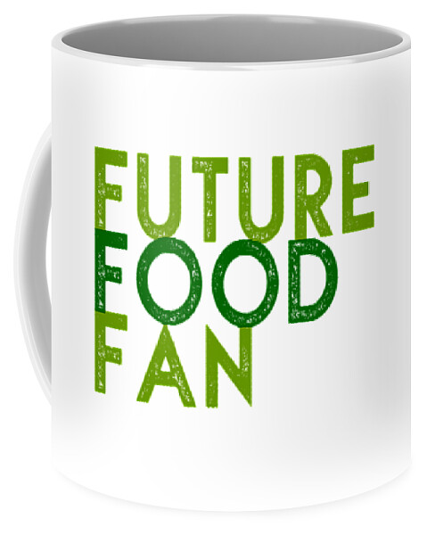  Coffee Mug featuring the drawing Future Food Fan left justified - two greens by Charlie Szoradi
