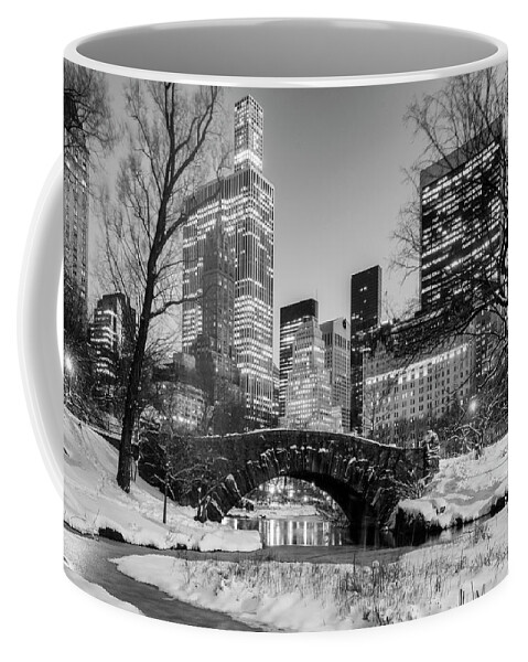 Central Park Snow Coffee Mug featuring the photograph Gapstow Bridge and Snow by Randy Lemoine
