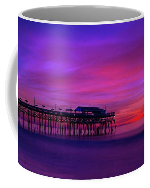 Sunrise Coffee Mug featuring the photograph Garden City Pier Sunrise by Joe Granita