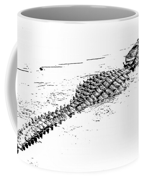 Alligator Coffee Mug featuring the photograph Gator Crossing by Michael Allard